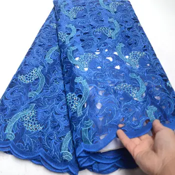 

Royal Blue African Swiss Voile Lace Fabric 2019 high quality Nigerian organza lace fabric Swiss Voile Lace In Switzerland QG967