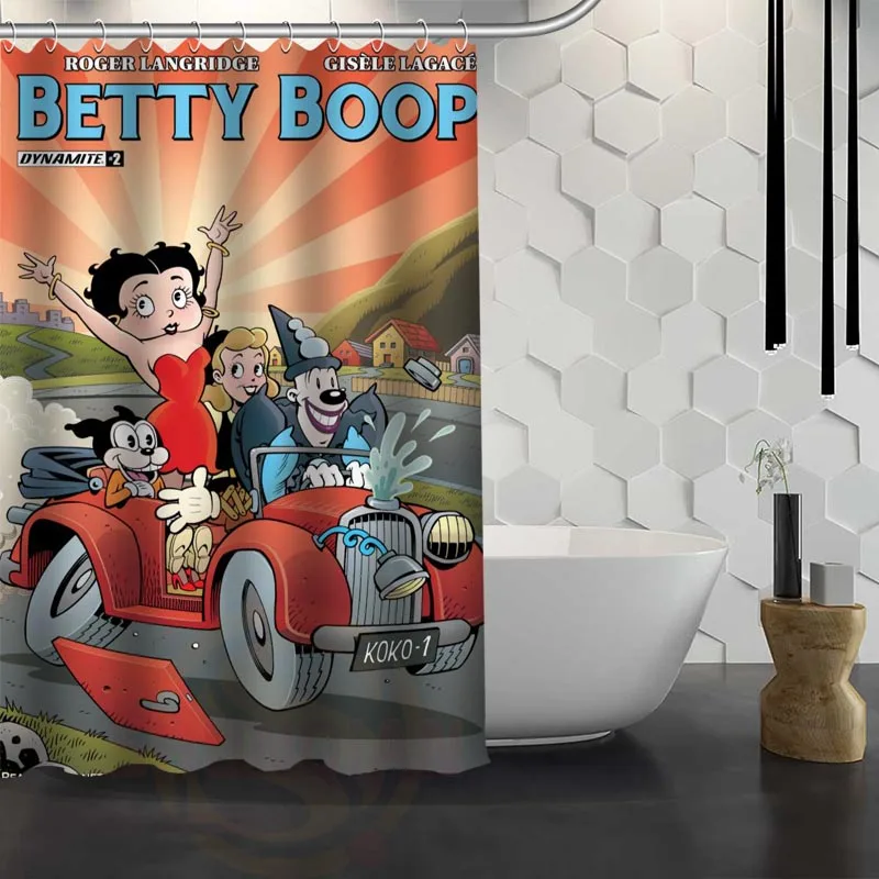 Лидер продаж пользовательские Betty Boop душ Шторы Водонепроницаемый Ткань душ Шторы для Ванная комната F# y1-17