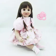 60 см Силиконовая виниловая кукла-Реборн, игрушка как настоящая имитация принцессы, кукла для маленьких девочек, новогодний Рождественский подарок для ребенка