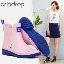 DRIPDROP Резиновые сапоги для женщин Женские резиновые ботильоны Далматин Корги Терьер
