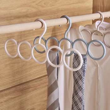 

5 Ring Hole Round Tie European Clothes Scarves Storage Rack Cloth Rotate Save Space Closet Organizer Scarf Hanger Hangers
