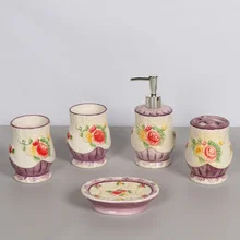 Керамика для ванной пять частей мыть набор зубная щетка кружка туалетные принадлежности дом свадебный подарок LO86326