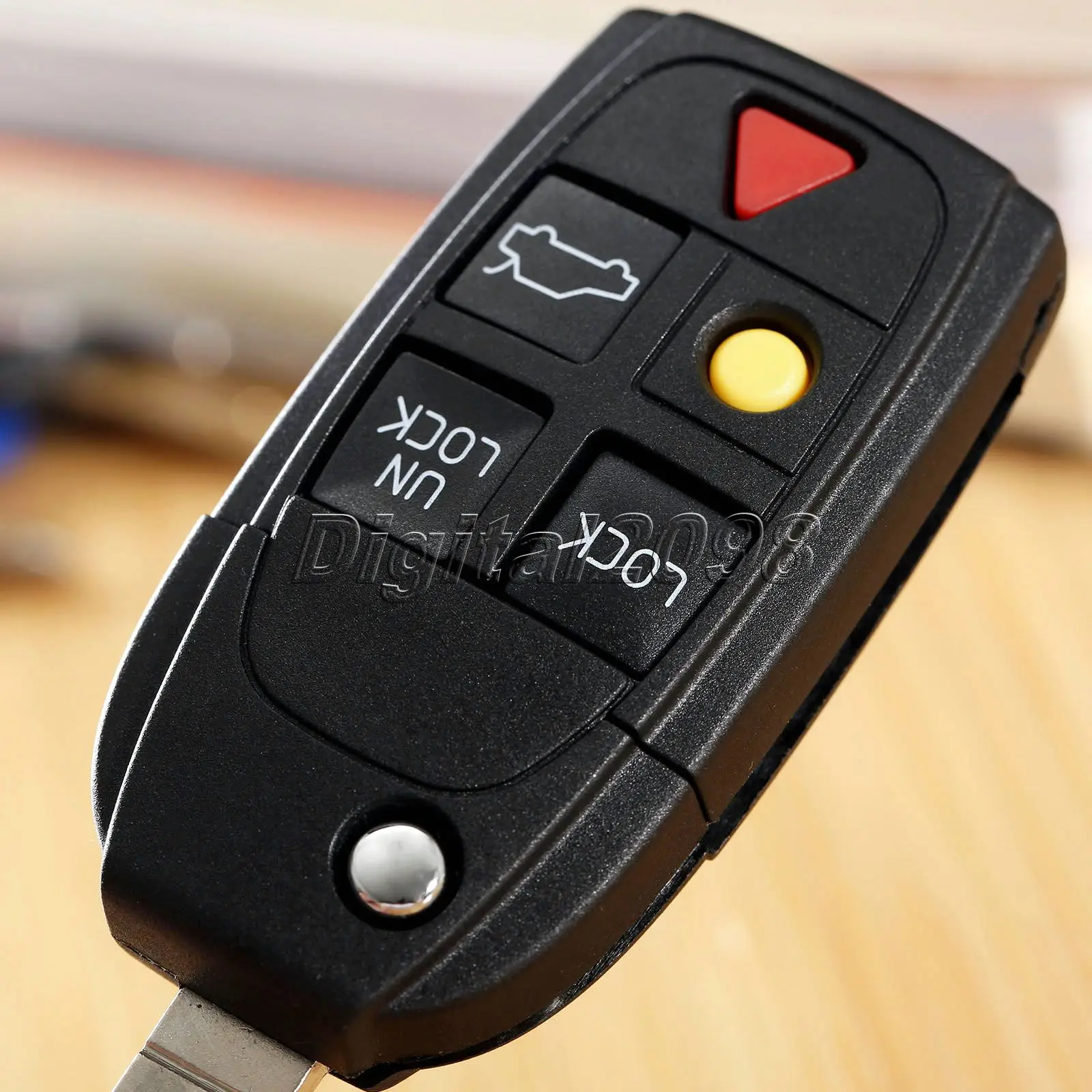 

Yetaha Replacement 5 Button Flip Folding Remote Key Shell Case for VOLVO S60 S80 V70 XC70 XC90 Keyless Entry Fob Cover Car Alarm