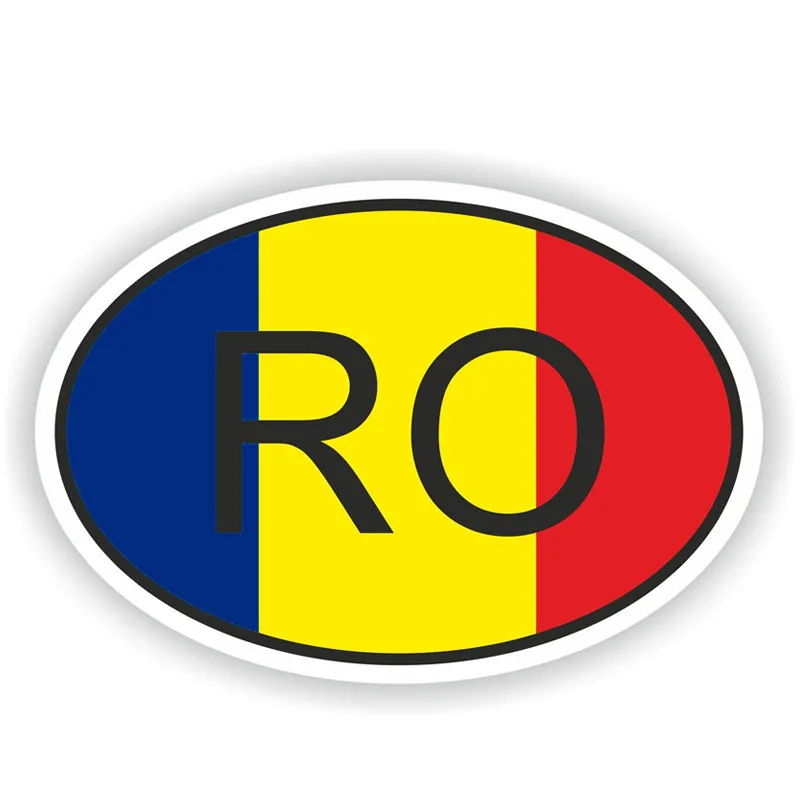 

14.2CM*9.6CM Car Styling RO ROMANIA Flag COUNTRY CODE Car Sticker Decal 6-1502