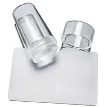 Прозрачные силиконовые штамп для дизайна ногтей, форма для маникюра и изображения, набор инструментов для украшения своими руками, скребок