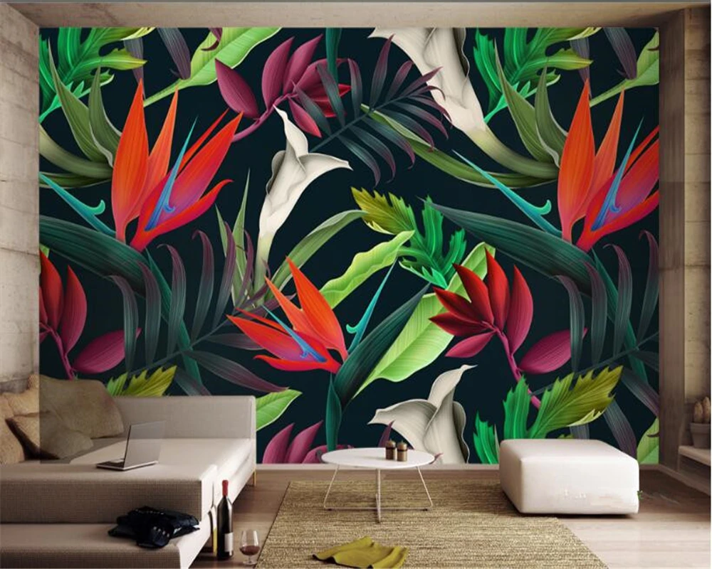 Обои на стену в классическом стиле, скандинавские тропические цветы, современные минималистичные обои, 3d обои