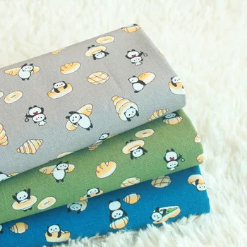 

Half Yard Import Cotton Linen Fabric With Cartoon Panda Print Fabric Handmade DIY Patchwork Garment Pillow Bag Material B240