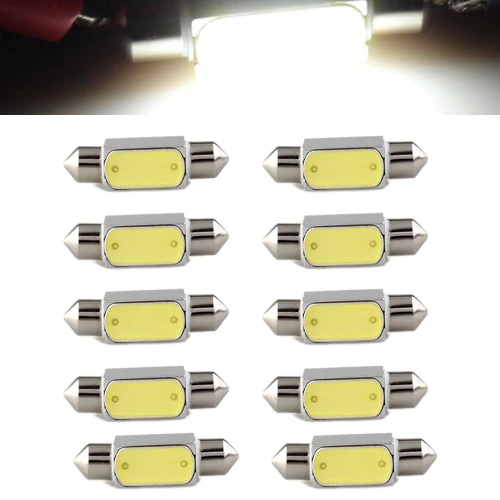 

10x) 10pcs 36mm 3W COB LED Bulb Light Festoon Dome 6000K DC12V white Car