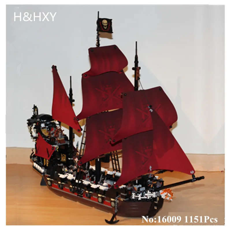 

DHL Model 16009 1151Pcs Pirates Of The Caribbean Queen Anne's Reveage Building Kits Blocks Brick Toys 4195