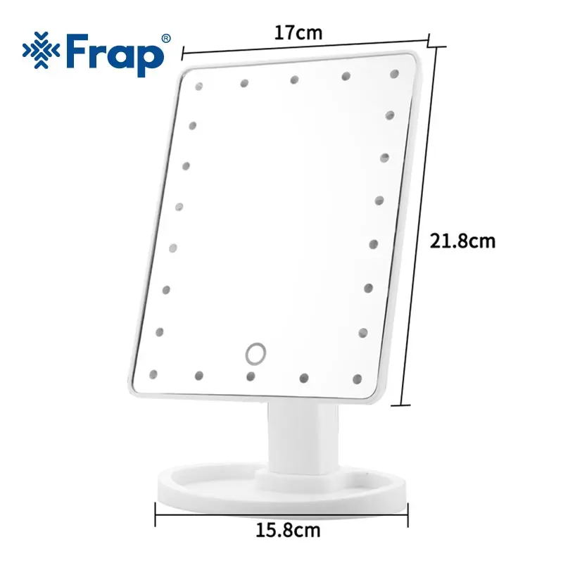 Frap зеркало для ванной 22 светодиодный Сенсорный экран Профессиональный Подсветка для зеркала в ванной комнате Красота Регулируемая столешница 180 Вращающийся Y61001/2/3 - Цвет: 22 LED White