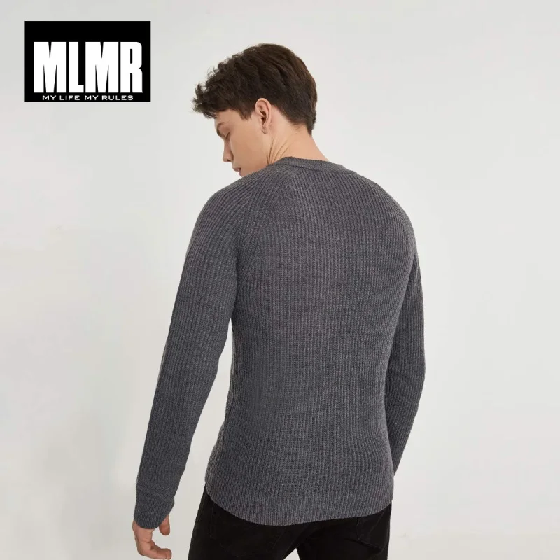 MLMR JackJones الرجال الشتاء الصوف مزيج كم طويل محبوك سترة قمم الملابس الرجالية السترة الرجال سحب أوم الرجالية | 218325502