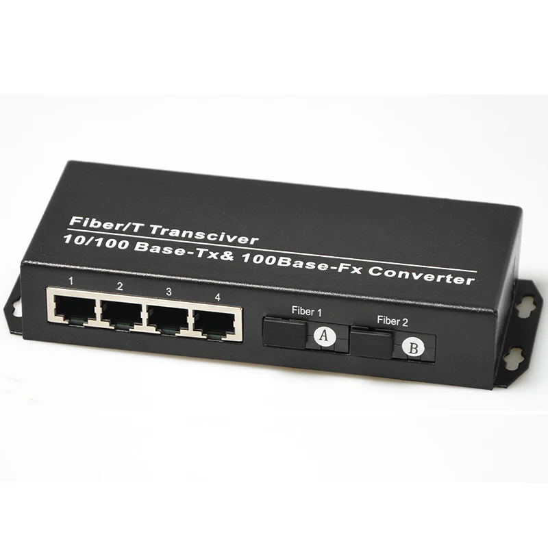 10/100Base TX к 100Base FX Fast Media Ethernet конвертер 2 CH * SC 4 RJ45 медиаконвертер оптический