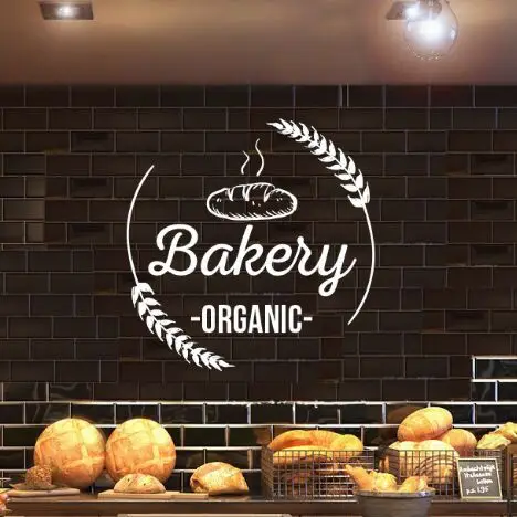 Кондитерской под заказ наклейка на стену с логотипом Bakeshop Термоаппликации для