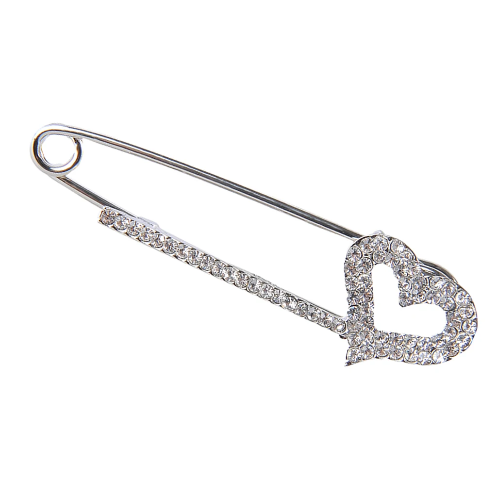 Stunning Crystal Safety Pin Scarf Coat Gown Clip Collar Lapel Pin Wedding Party Men Women Clothing Decorations