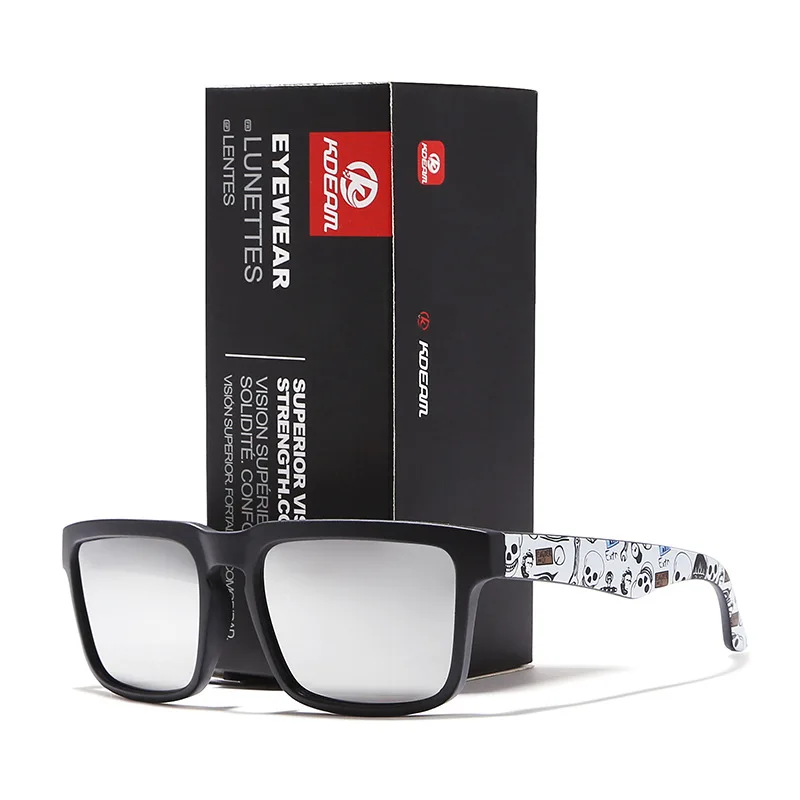 

KDEAM Eye-catching Function Polarized Sunglasses For Men Lady Matte Black Frame Fit. Painting Temples Play-Cool Sun Glasses