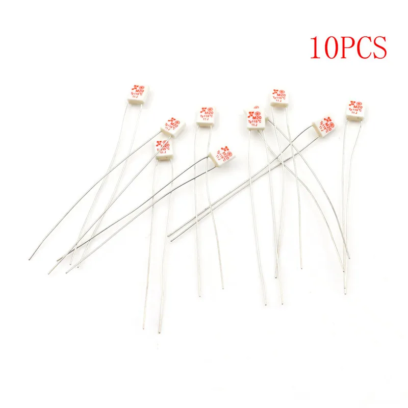 10Pcs AC 250V 2A 115 Celsius Degree Square Circuit Cut Off 2 Pin Temperature Thermal Fuse Electrical Equipments & Supplies