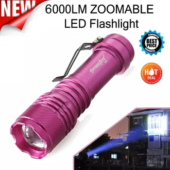 

6000LM Zoomable LED Flashlight Torch 5 AA/14500 3 Modes ZOOMABLE LED Flashlight Torch Super Bright waterproof Outdoor Lights
