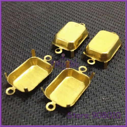 

2 Loops Rectangle Closed Back Raw Brass Settings For Fancy Stones,4x6mm,6x8mm,8x10mm,10x14mm,13x18mm,18x25mm