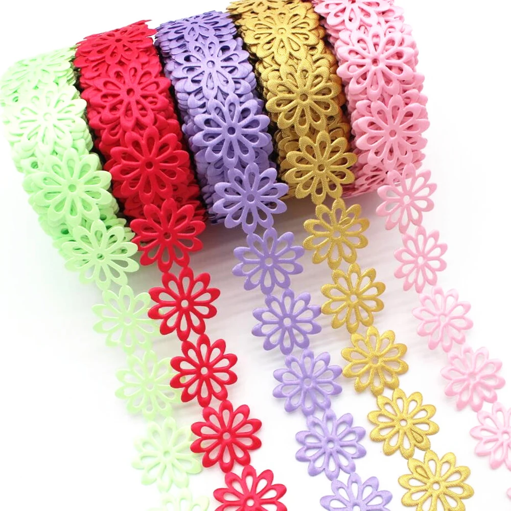 

1-1/2 38mm sunflower 19 yards flower ribbon manual material garment shoes/cap accessories hollow printing