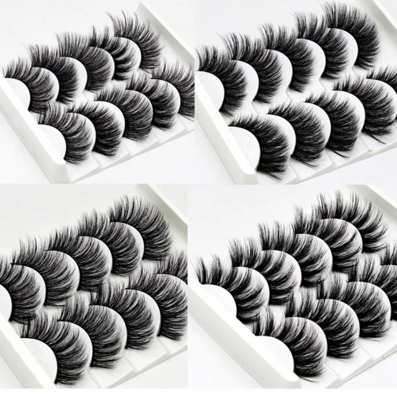 

5Pairs Mink Hair False Eyelashes Natural/Thick Lashes Wispy Curler Eyelash Makeup Beauty Extension Tools