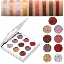 9 цветов, палитра теней для век, прессованная блестящая Алмазная палитра для макияжа, алмазная блестящая губчатая палитра теней для макияжа