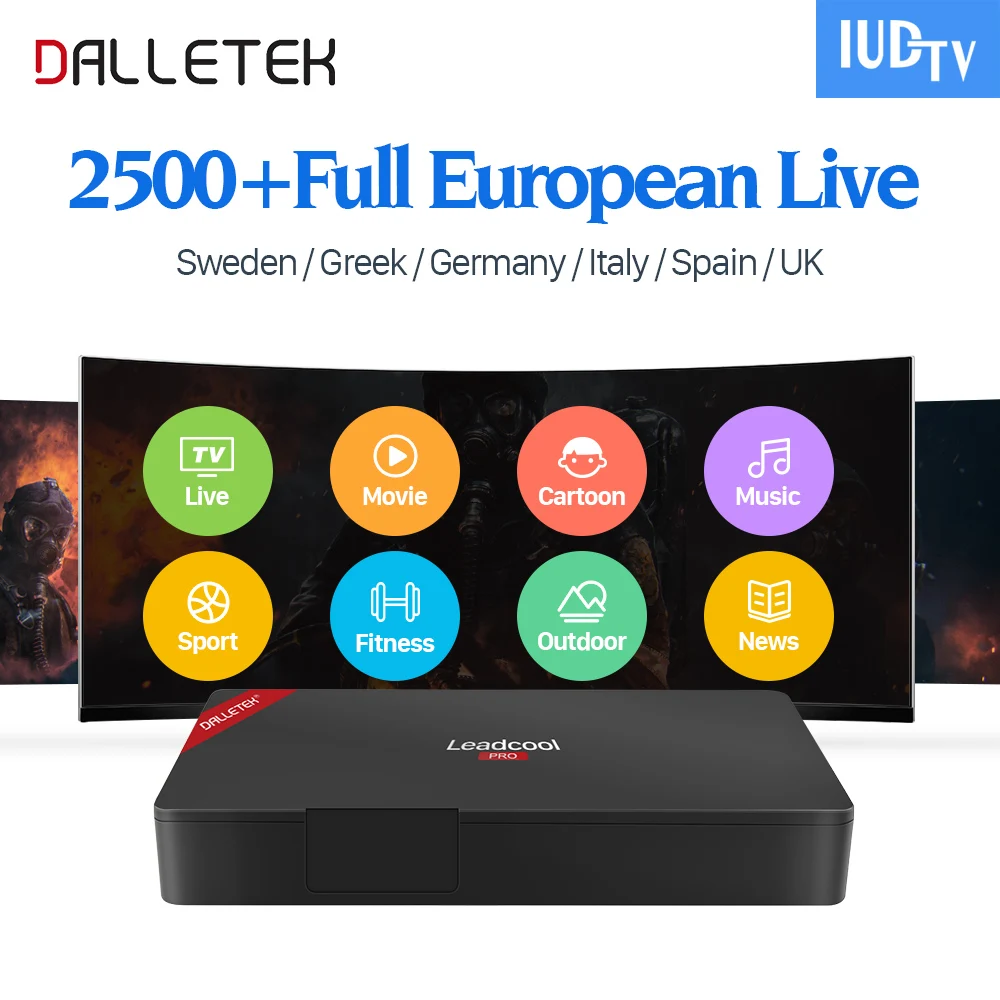 IP TV Europe Swedish IPTV Box Leadcool Pro Android 6.0 TV Box IUDTV Subscription IPTV Italia Spain UK Arabic Germany IPTV Box