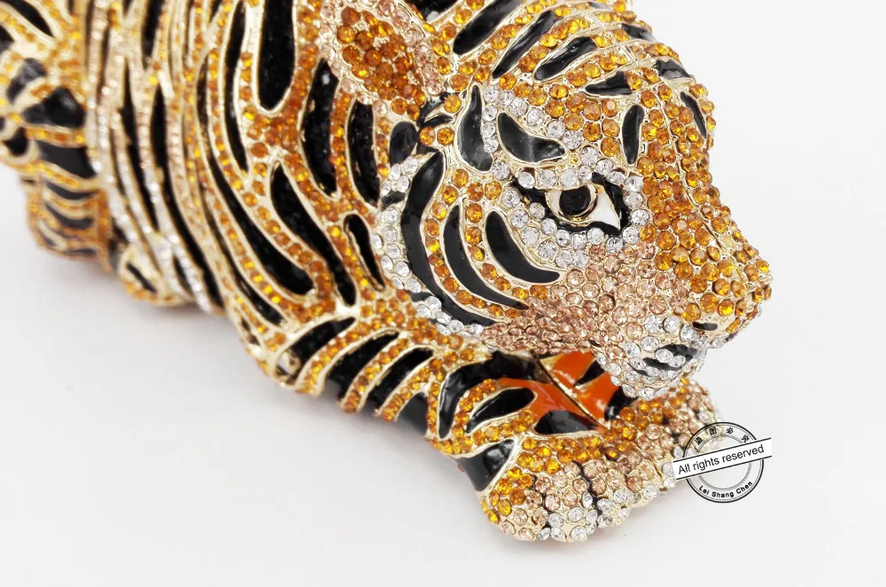 Детские брюки с тигровым анимальным Роскошная обувь с украшением в виде кристаллов вечерняя сумочка; BS010 Леопардовый Коктейльные Вечерние