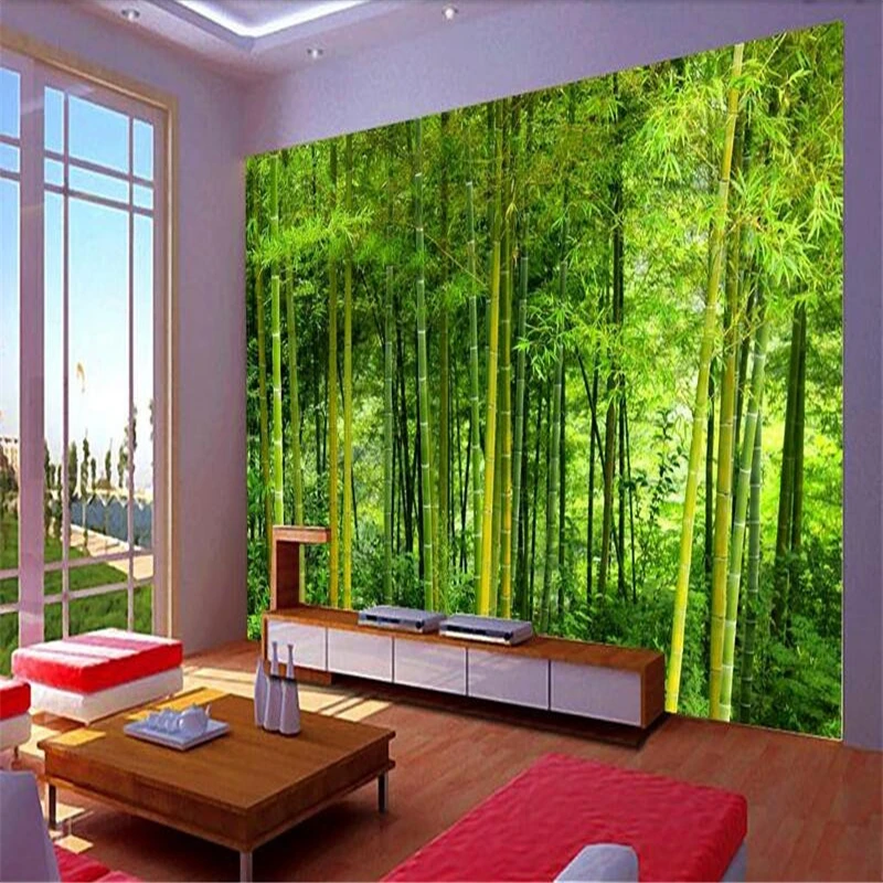 Beibehang 3d обои для комнаты на заказ Фреска Нетканая картина-Наклейка на стену 3 d свежесть бамбуковой живописи фото обои