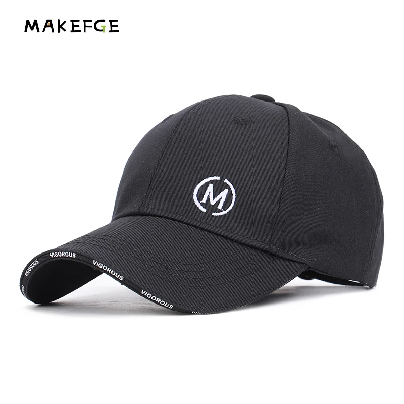 

New Fashion Sun hat children baseball cap brand embroidery letter M boys and girls cotton curved caps black