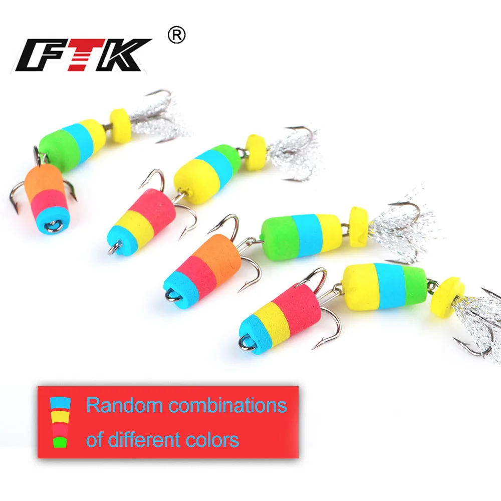 FTK الصيد إغراء 4 قطعة الرقصة دوارة لينة إغراء الحشرات الطعم طعوم عائم المتذبذب باس إغراء أسماك بوبر يطفو الصيد اكسسوارات