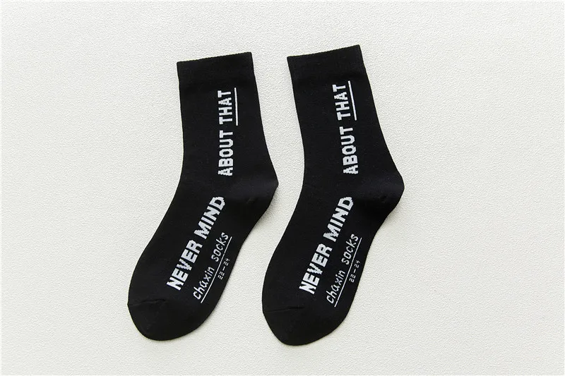 PEONFIY Tide Motion носки для отдыха женские хлопковые удобные женские забавные высокие Чулочные изделия Модные персональные носки с буквами