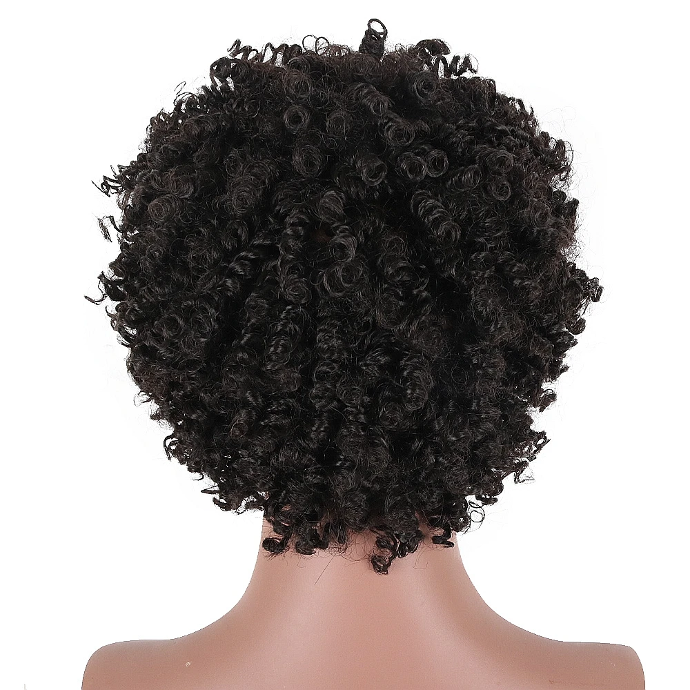 Deyngs Short Afro Kinky Curly Wigs Twist Hair Wigs for Black Women Synthetic Hair Wig Short Natural Black Wig Hair Heat Friendly (3)