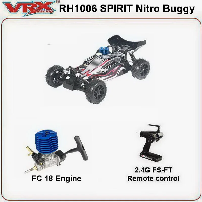 VRX Racing RH1006 SPIRIT N1 Nitro buggy 1/10 масштаб 4WD nitro Powered RC автомобиль, FC. 18 Двигатель, высокая скорость нитро двигатель, внедорожник rc автомобиль