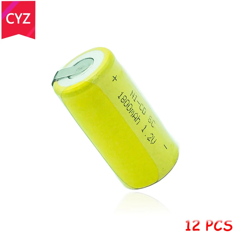 

New 12pcs sub c SC Ni-Cd battery 1800mah rechargeable battery replacement 1.2v 22420 with tab an Extension Cord Processed