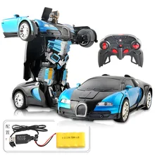 1 12 Bugatti Transformation font b Car b font to Robot Remote Control Pawl Control Racing