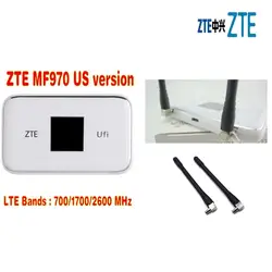 Американская версия zte MF970 Rocket Mobile Hotspot 700/1700/2600 МГц плюс 2 шт антенна