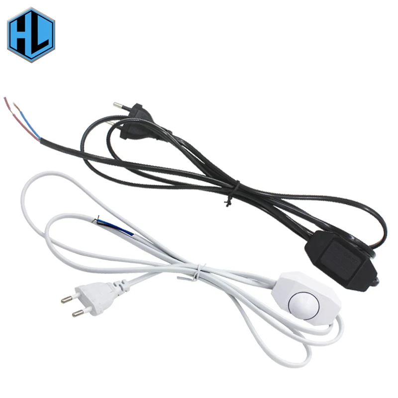 10PCS 180cm EU Plug Dimmer Light Button Switch Lamp Cord Wire Plug