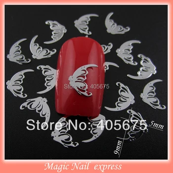 

MNS315 Silver/gold metal nail studs slices art accessories butterfly stickers for nails 1000pcs