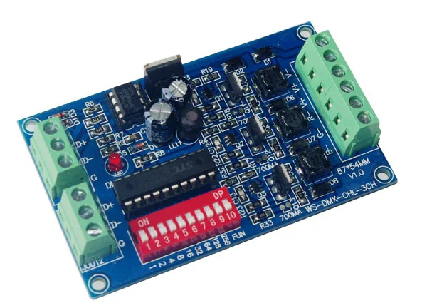 New Version Constant Current 3CH RGB 700ma*3 DMX512 decoder led controller led dimmer DC5V-24V For led floodlight