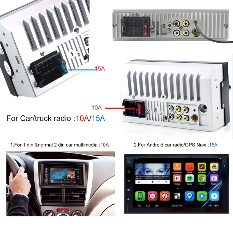 

10pcs Blade Fuse 10A AMP Set For Auto Car Truck radio for car multimedia 1/2 din Zinc Alloy and Plastic Material