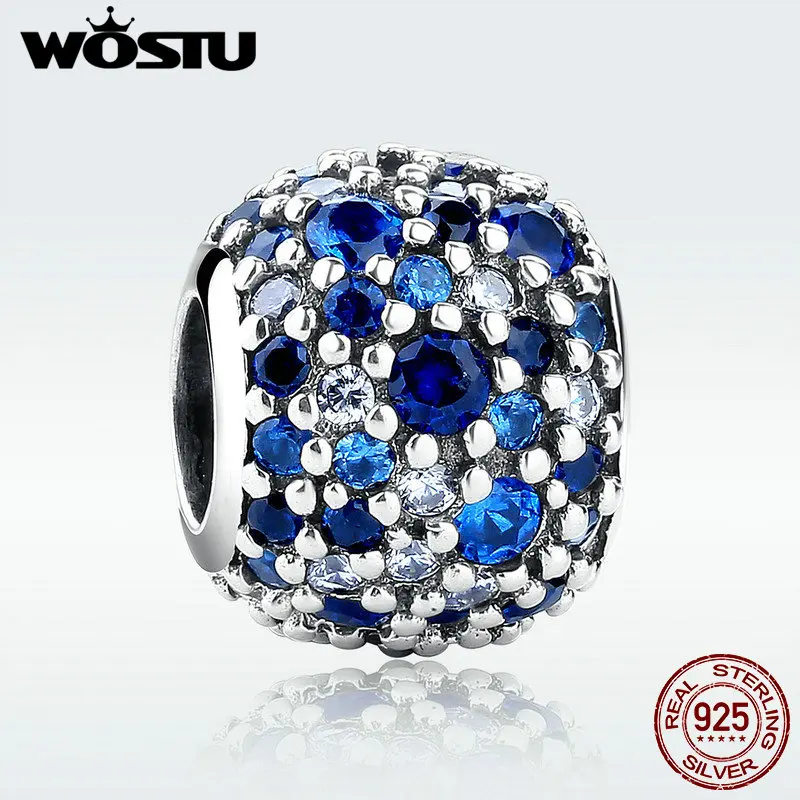 

100% Real 925 Sterling Silver Ocean Mosaic Charm Beads Fit Original WST Bracelet Necklace Authentic Jewelry Gift SDPS133