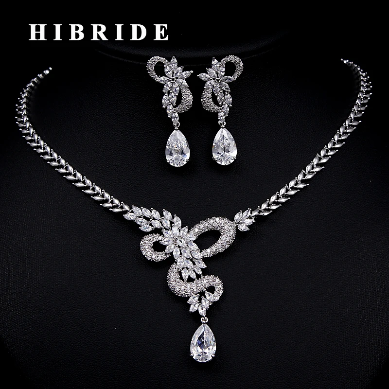 

HIBRIDE New Arrival AAA Cubic Zircon Dubai Women Bridal Jewelry Sets Female Engagement Wedding Party Jewelry N-221