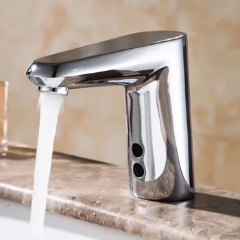 

New Style Touch Free Hygienic Water Saving Chrome Automatic Electronic Sensor Tap Infrared Sensor Faucet For Bathroom