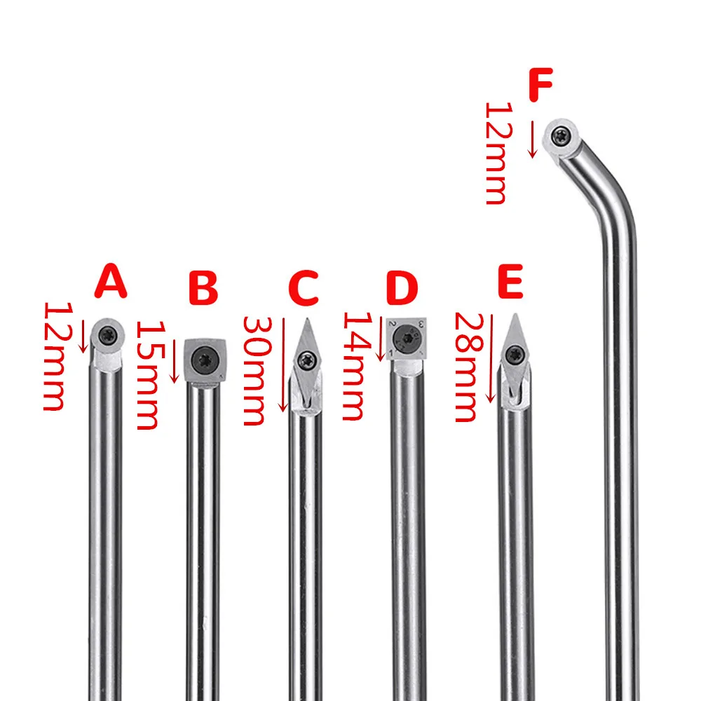 ALLSOME инструменты для токарной обработки древесины с карбидом дерева Вставки Резак Круглый хвостовик, деревообрабатывающий инструмент HT2184-2189