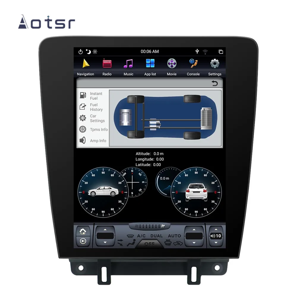Discount Android 8.1 Tesla style CD DVD multimedia player GPS navigation for Ford Mustang 2010-2014 car radio player for Auto stereo unit 2