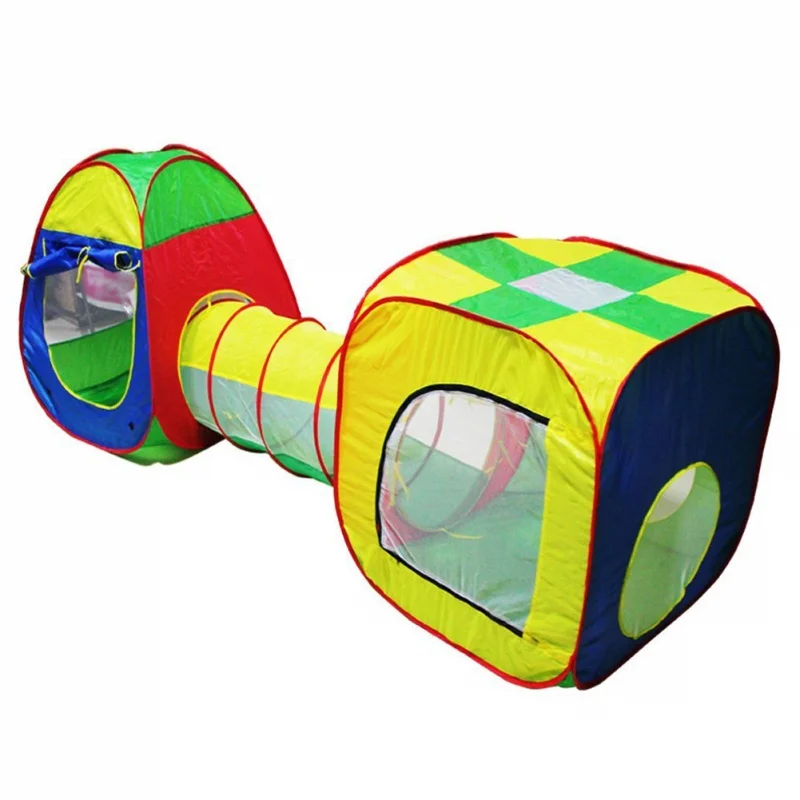 

Cubby-Tube-Teepee 3pc Pop-up Play Tent Children Tunnel Kids Adventure House