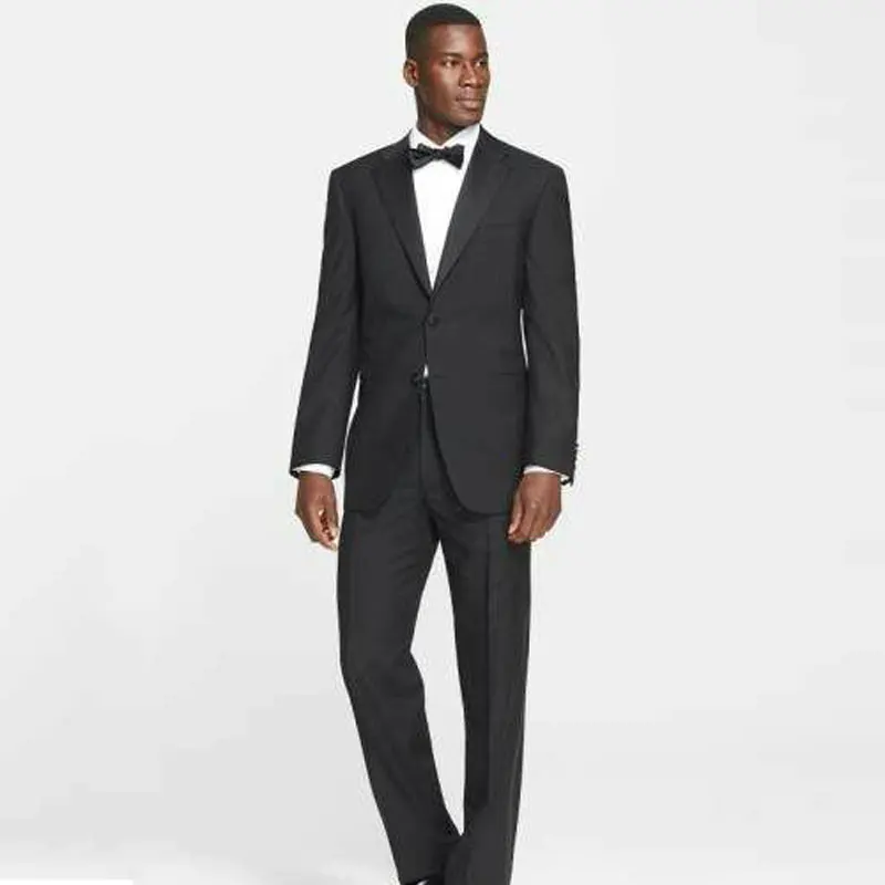 

Black Men Suits for Wedding Best Man Blazers Prom Suits Groomsmen Tuxedos Notched Lapel 2Piece Costume Homme Terno Masculino