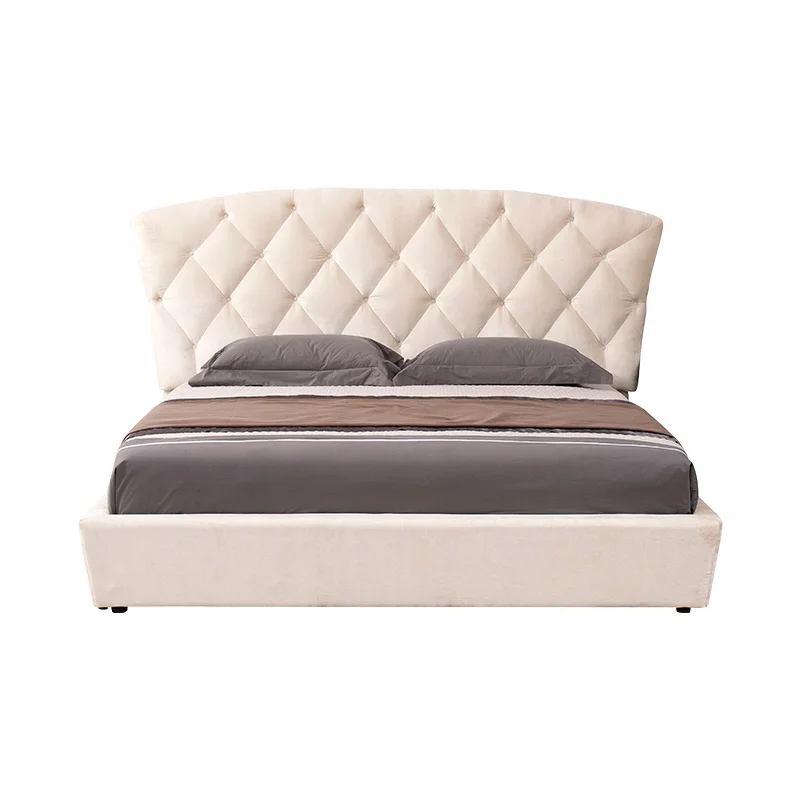

bed room furniture, modern soft bed with button tufted headboard design