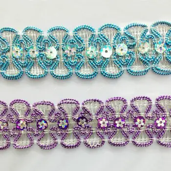 

12yard/lot Braid Lace Applique Shiny Gold Sequined Crochet Ribbon Lace Gold Silver Trims Sewing Band Ruban Decoratif Cinta Tela