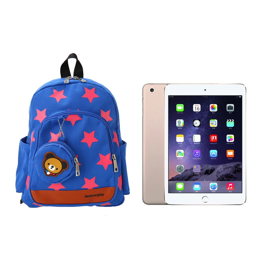 Холст милый звездный узор Школьные сумки Дети Путешествия Рюкзак в детский сад школьные рюкзаки в форме игрушек wth портмоне 4 цвета